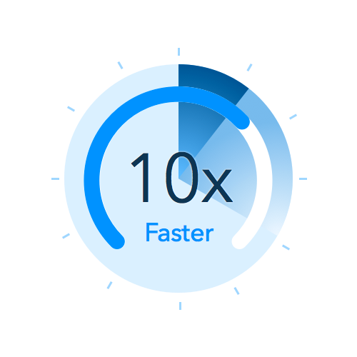 10x faster speed